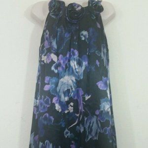Eliza J Trapeze Halter Shift Floral Dress
